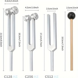 128Hz Tuning Fork, Portable Tuning Fork with Storage Bag, Professional Musical Instrument for Home & School & Office
