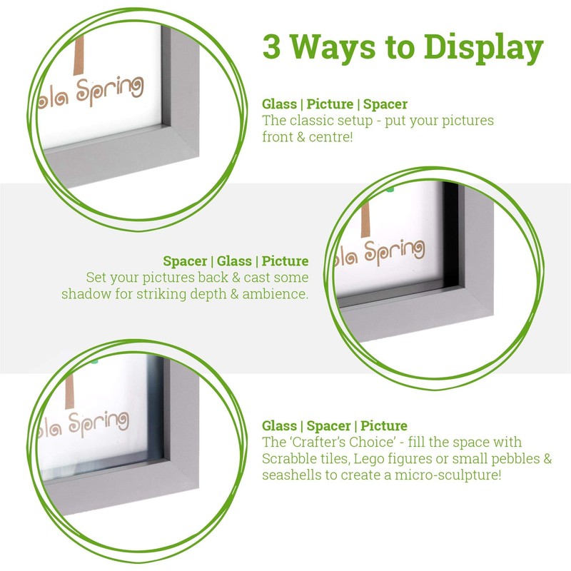 Nicola Spring White 4" x 4" 3D Box Photo Frame