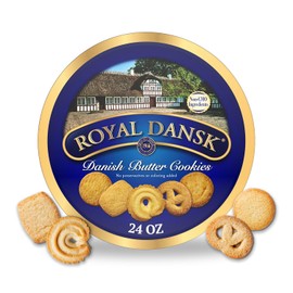 Royal Dansk Danish Butter Cookies, Premium Assorted Cookies in a Gift Tin, Great for Sharing and Gifting, 24 oz, Pack of 6