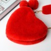 Women Heart Shape Handbag Cute Fluffy Party Evening Clutch Fuzzy