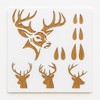Hunting Buck Head and Tracks Deer Stencil, 8.5 x 11