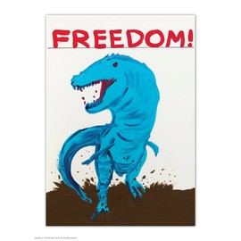 Funny Humorous 'David Shrigley Freedom' Novelty Postcard