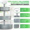 Plexon 3 Tiered Tray Stand, Metal Tiered Serving Tray, Round