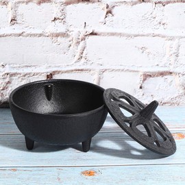 Pwshymi Cast Iron Incense Aromatherapy Burner for Home, Bathroom and Bedroom Decor, Ideal as Household Incense Holder and Container