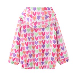 WELAKEN Jacket for Girls Kids & Toddler Girls' Heart Rain II Little Girls'Waterproof