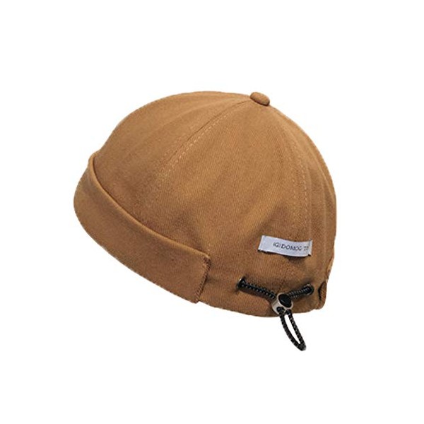 GEGEEN DOMOG Men Beanie Docker Cap Rolled Cuff Retro Skullcap