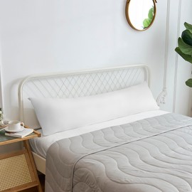 Laneetal Set of 2 Cooling Cushion Covers, 40 x 145 cm, Pillow Case with Arc-Chill Cooling Fibres, Breathable Soft Cushion Cover, Hair and Skin-friendly, White