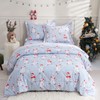 JSD Blue Snowman Kids Comforter Set Queen Size, 3 PC