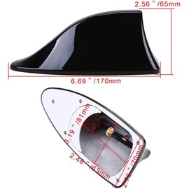 MMSZHL Antena de Aleta de Tiburón para Automóvil, Antena para Auto, Antena Tiburon con Cinta Adhesiva, Mejora la Señal, Fácil Instalación y Diseño Aerodinámico, Universal (Negro)