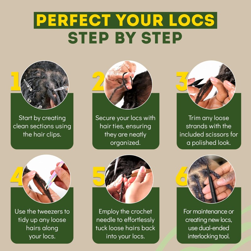 Locsanity Dreadlock Retightening and Interlocking Tool Kit for Sisterlocks, Microlocks,