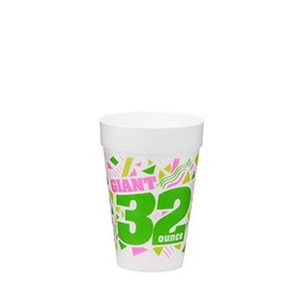 Vio C3234 32 oz Biodegradable Foam Cups With Confetti Design - 50 Count Disposable Drinkware For Hot And Cold Beverages – Eco Friendly Large Single Use Option