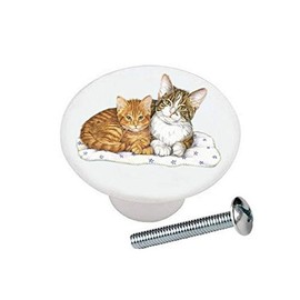 Cat #152 Cats Ceramic Dresser Drawer Pulls Cabinet Knobs