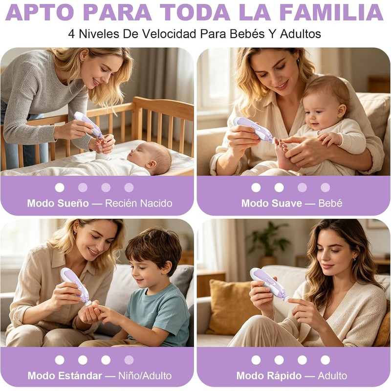 Lima de uñas eléctrica AXIDUN para bebé – corta y