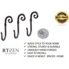 RTZEN Wall Mount Hook Set - Wrought Iron Decorative Rustic
