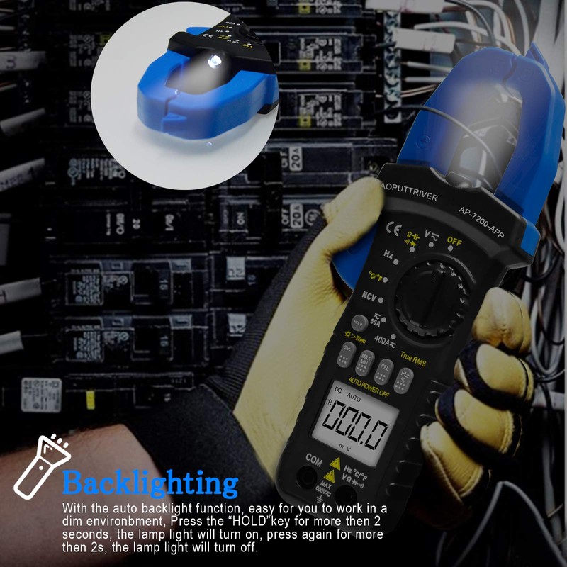 Medidor de abrazadera digital Bluetooth Multímetro ac dc amp Meter