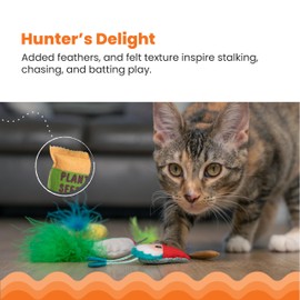 Catstages Garden Fur-Ends Interactive Catnip Toys 6 Pk with Feathers, Crinkle