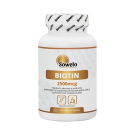 Sowelo Biotin I 2500 mcg I Dietary Supplement with Biotin I Vitamin B7 I Strengthens Skin, Nails and Hair I Against Ageing I 120 Tablets