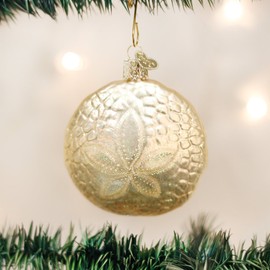 Old World Christmas Ornaments: Beach Shells Glass Blown Ornaments for Christmas Tree, Sand Dollar