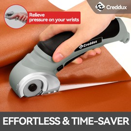 Creddux Creddux Cordless Electric Scissors, 4.2V Cardboard Cutter Tool for Cardboard Carpet Leather Packages Plastic with Rechargeable Battery Gray