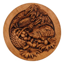 Hedgehog Carved Wood Round Keepsake Box