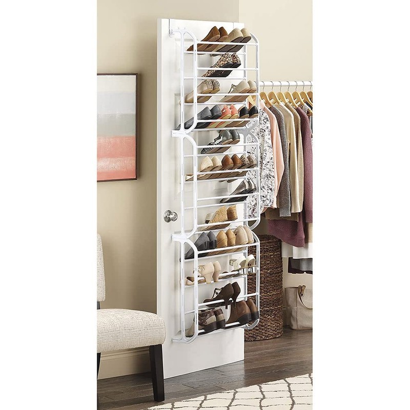 Whitmor Over The Door Shoe Rack, 36 Pair, White