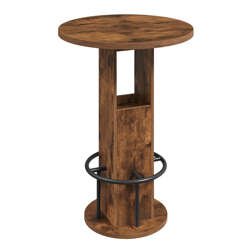 MAHANCRIS Round Bar Table, 35.6" H Bistro Pub Table with