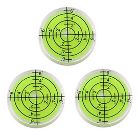 LAIESYA 3Pcs Circular Bubble Level Bullseye Degree Marked Surface Round Spirit Levels Measuring Tool for Leveling Phonograph, Camera, Turntable, Tripod, Telescope (32X7mm)