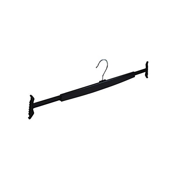 10 Black Plastic Expandable Spring Coat Hangers for Trousers & Skirts Hanger by The Hanger Store