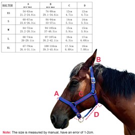 Adjustable Horse Halter with Wool Lining,Rope Halters for Horses Satin Hardware to Prevent Friction, Breakaway Halters for Horses,Perfect for Traction and Performance