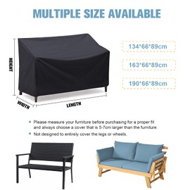 Waterproof Outdoor Bench Cover, Garden Patio Seat Cover, Lounge Deep Chair Cover, Patio Loveseat Cover, 210D Heavy Duty Outside Lawn Patio Sofa Furniture Cover
