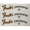 Fender 70s Fender Stratocaster Waterslide Headstock Decal (3 pcs.)