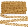 FINGERINSPIRE 20 Yards Metallic Braid Trim Gold Flower Shape Lace