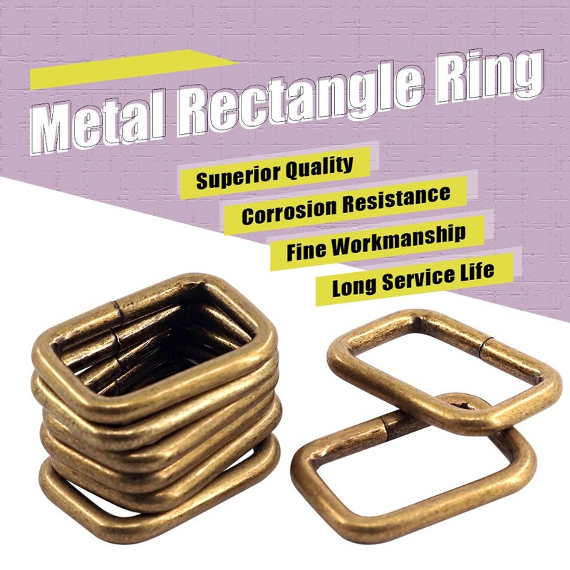 Swpeet - 60 anillos rectangulares de metal de bronce de