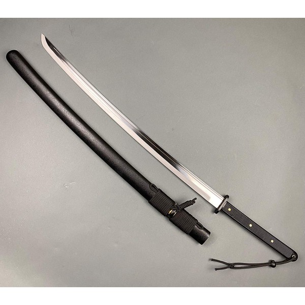 Musha Handmade 39.5" Tactical Samurai Katana with 1045 Carbon Steel Full Tang Blade. for Collections for Beginner, Straw Mat Cutting Training Practice (Katana)