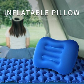 Ultralight Inflatable Camping Pillows for Adults, Compressible Compact Travel Inflatable Pillow, Comfortable Ergonomic Blow Up Air Pillow for Camping(Blue)