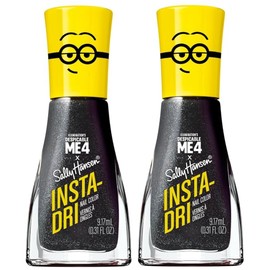 Sally Hansen Insta-Dri X Deeply Despicable, Quick Dry, Long Lasting, Streak-Free Shine, Metallic Black Nail Polish - Pack of 2