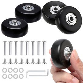 Pack of 4 Suitcase Wheels Replacement Wheels, Universal Luggage Suitcase Replacement Wheels, 50 x 18 mm Rubber Luggage Suitcase Wheels, Suitcase Wheels Replacement Suitable for Suitcases, Trolleys,