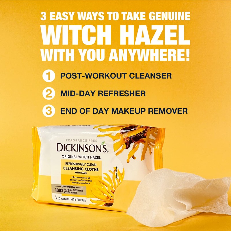 Dickinson's Dickinson's Witch Hazel Refreshingly Clean Cleansing Cloths with Aloe,