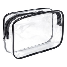 FACHOI Clear Travel Toiletries Bag, Portable Waterproof Toiletry Bags for Women and Men, Clear Makeup Bags PVC Cosmetic Bag, Travel Essentials Wash Bag for Travelling F6-TMXSD