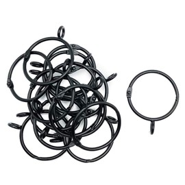 KaiYi Shower Curtain Rings Sliding Ring Opening Design Curtain Rings Hooks Inner Diameter 38mm 30pcs Black