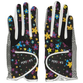 Persons PSGL09BK18 Golf Gloves, Women's, Both Hands, Black, 7.1 inches (18 cm)