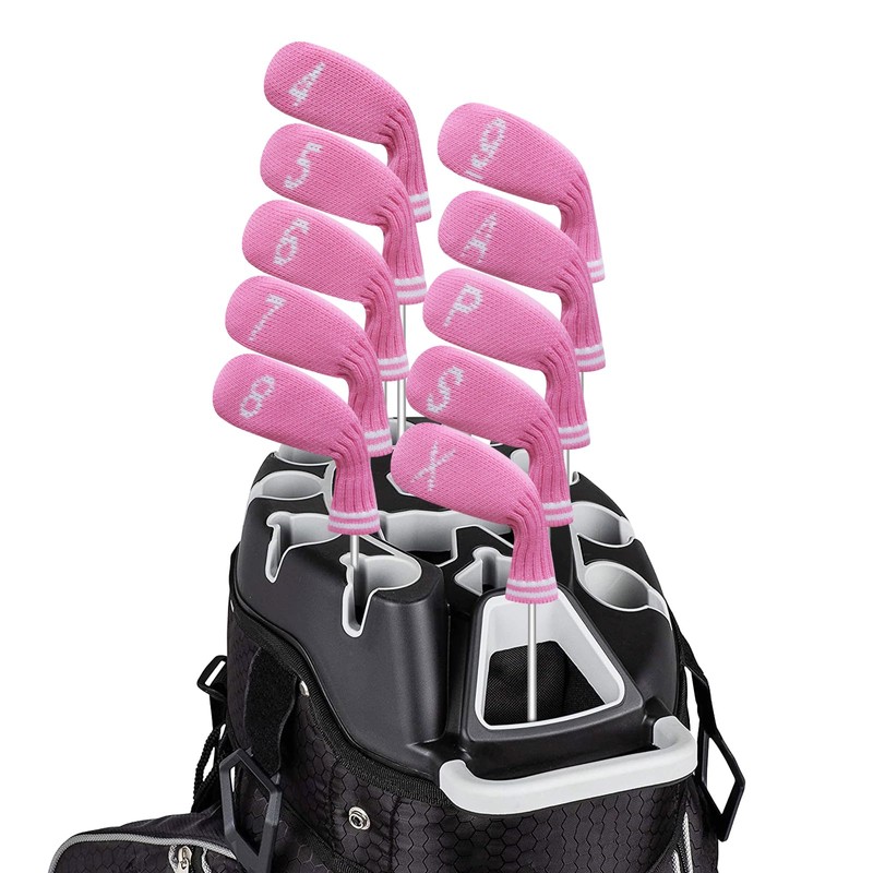 LeFeng 10 Pieces 4-9/A/P/S/X Knitted Golf Iron Head Covers Set