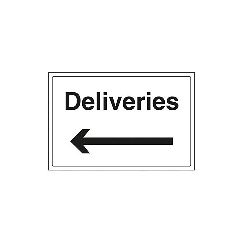 V Safety Deliveries With Arrow Left Sign - 300mm x