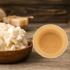 HOFMEISTER® Butter Mould 250 g Make Your Own Butter - 11 cm, Cow, Handmade from Wood in Germany, Shape for Butter for Decorating, Round Camber Shape, Butter Model from Native Maple