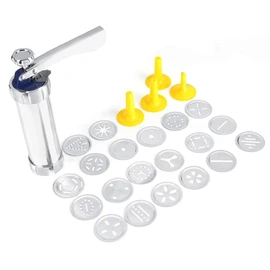 Pistola de Prensa de Galletas, Kit de Prensa de Galletas de Acero Inoxidable, con 20 Moldes para Hornear, para Hornear Galletas, Pasteles o Churro, para Navidad/Fiesta/Cumpleaños/Aniversario
