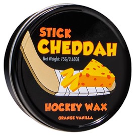Franklin Sports Hockey Stick Wax - Maximum Grip Wax - Orange Vanilla Scent - Stick Cheddah - Reusable Tin Included