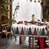 Horaldaily 1 Pack Christmas Disposable Tablecloth, Snow Trees Plastic Rectangular