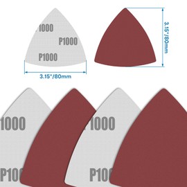 LOUZAGO 120 Pcs 1000 Grit Triangle Sanding Pads, Aluminum Oxide Multitool Sanding Pads Triangular Sandpaper, 80mm Detail Sander Sandpaper Oscillating Tool Sandpaper for 3-1/8" Oscillating Multi Tool