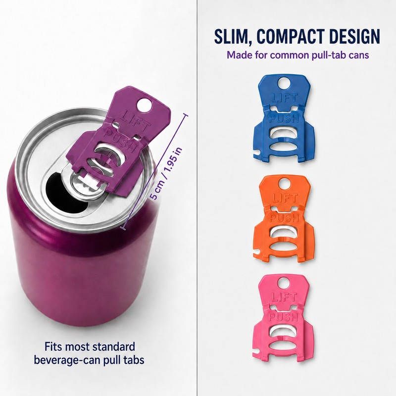 Reusable Soda Can Tab Opener & Leakproof Drink Cover Set,
