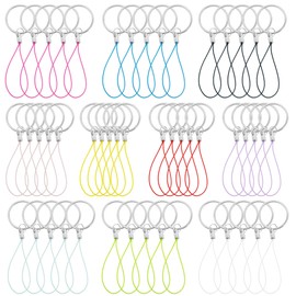 Framendino, 50 Pack Colorful Lanyard Phone Ring Straps Metal Key Ring Lariat Lanyard Strap Cords for Keychain Cellphone USB Drive DIY Craft